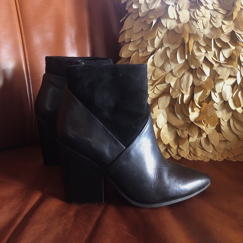 ✨ Black Suede & Leather Booties ✨